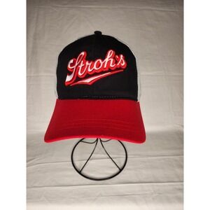 Stroh's Beer Trucker Hat Adjustable Black, Red And White